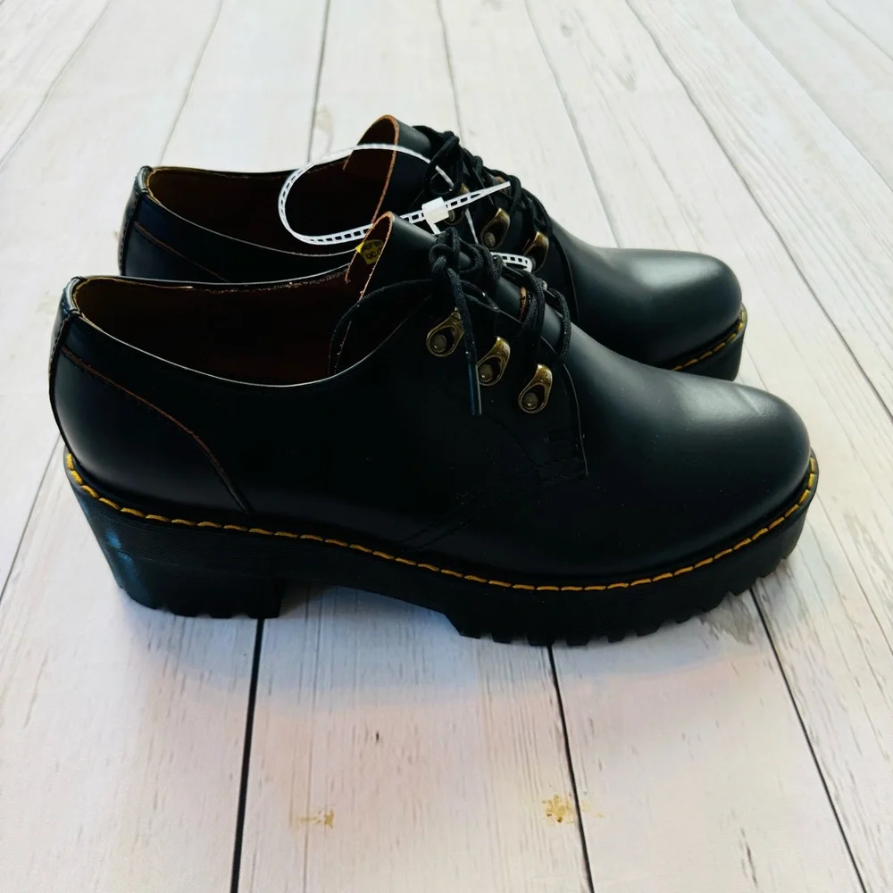 Dr Martens Leona Lug Sole Platform Derby Shoes Size 11